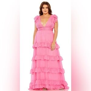 Mac Duggal 68544 NWT Plunging Neckline Ruffle Dress